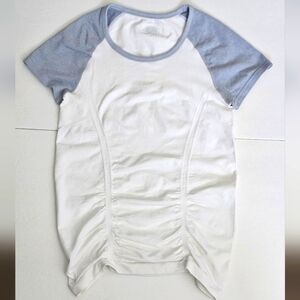 Athleta workout shirt. Size small, white with heather gray sleeve.